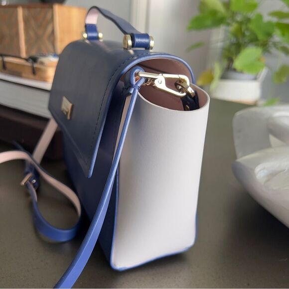 KATE SPADE ♠️ New York Arbour Hill Charline Blue & White Handbag - Picture 3 of 9